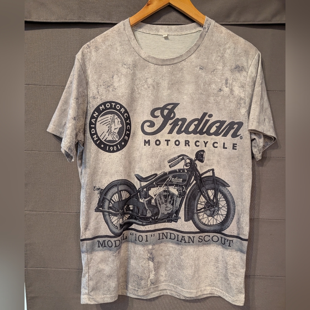 Retro Indian Motorcycle AOP Tshirt